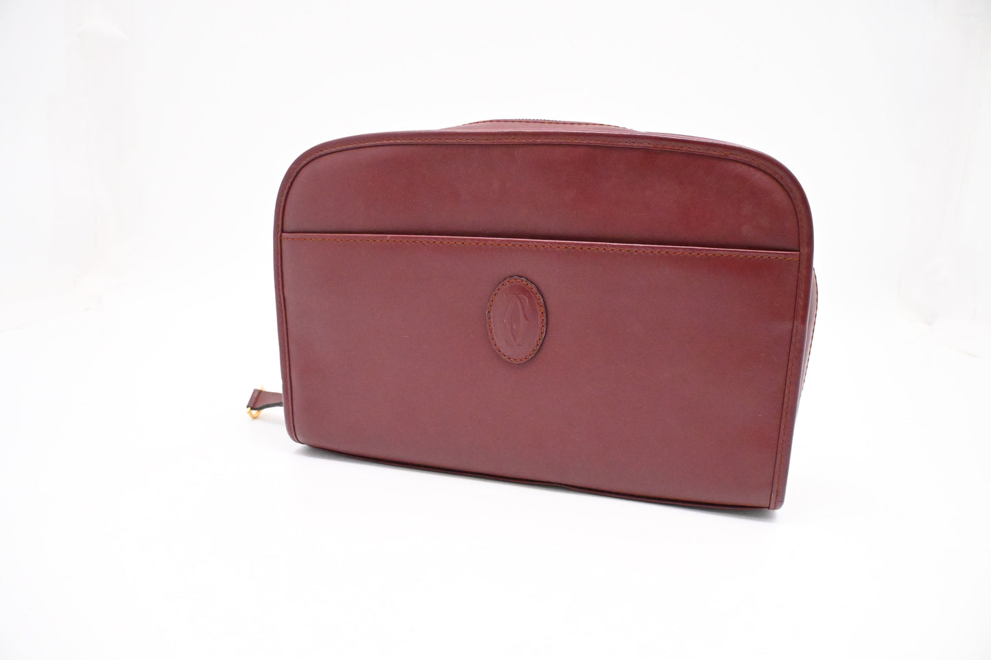 Cartier Toiletry Pouch in Burgundy Leather