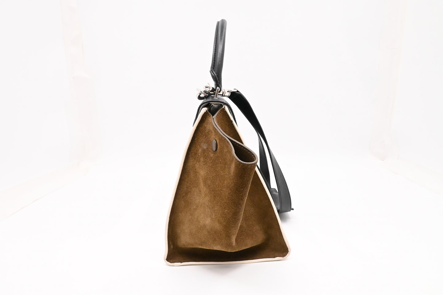 Celine Trapeze 2way Bag in Black, White and Brown Leather