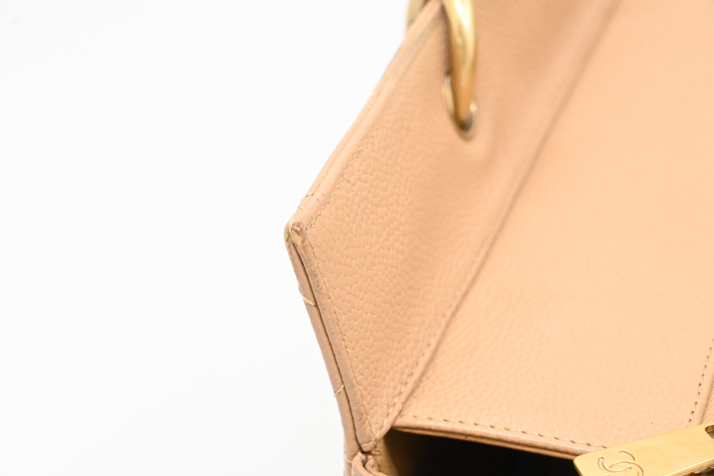 Chanel Grand Shopping Tote in Beige Caviar Leather