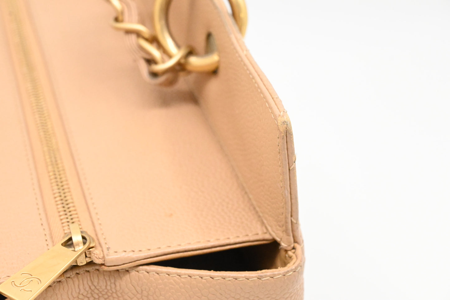 Chanel Grand Shopping Tote in Beige Caviar Leather