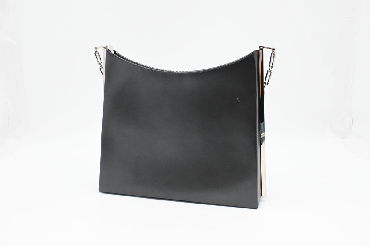 Ferragamo Shoulder Bag in Matte Black Leather