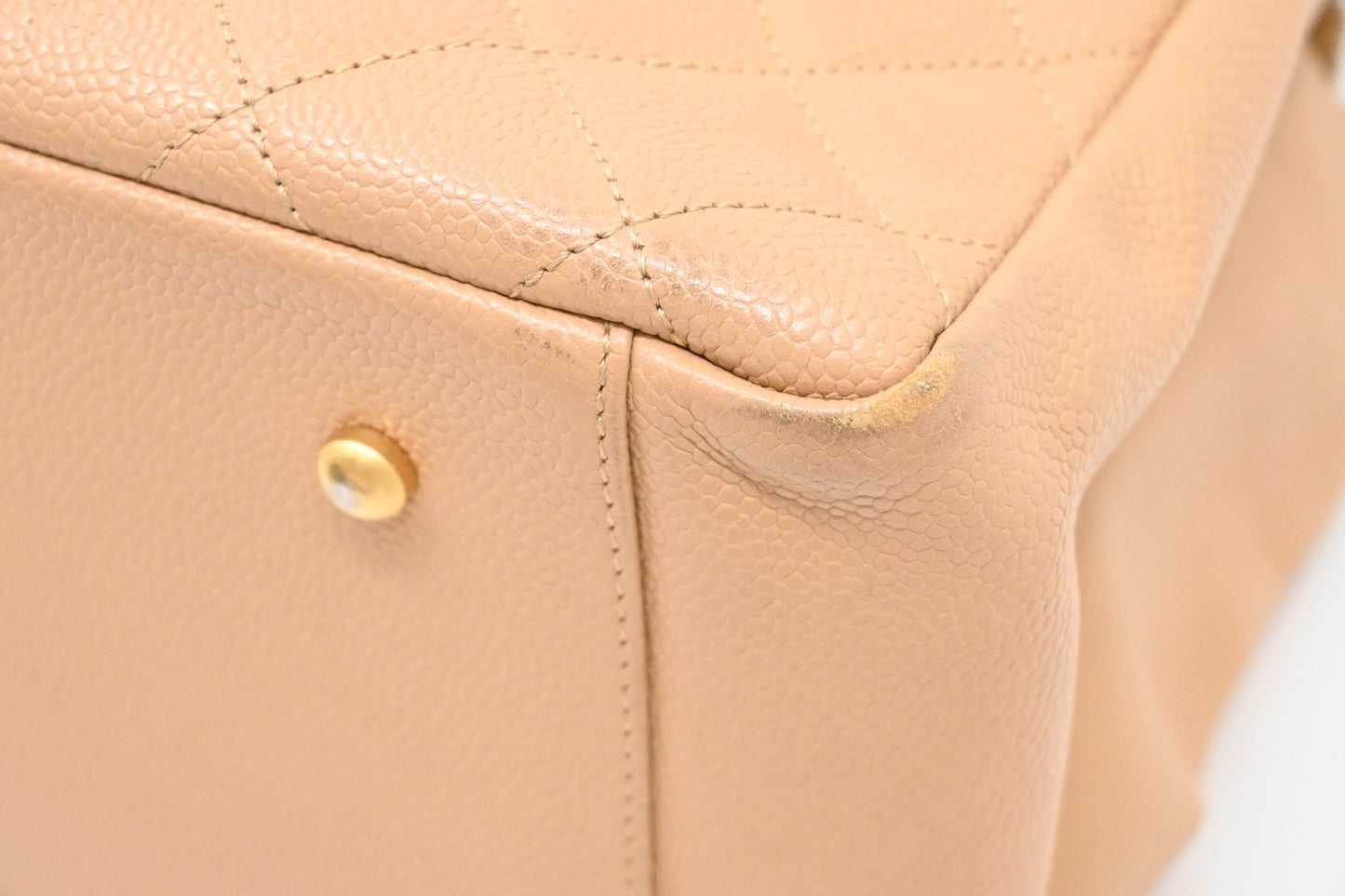 Chanel Grand Shopping Tote in Beige Caviar Leather