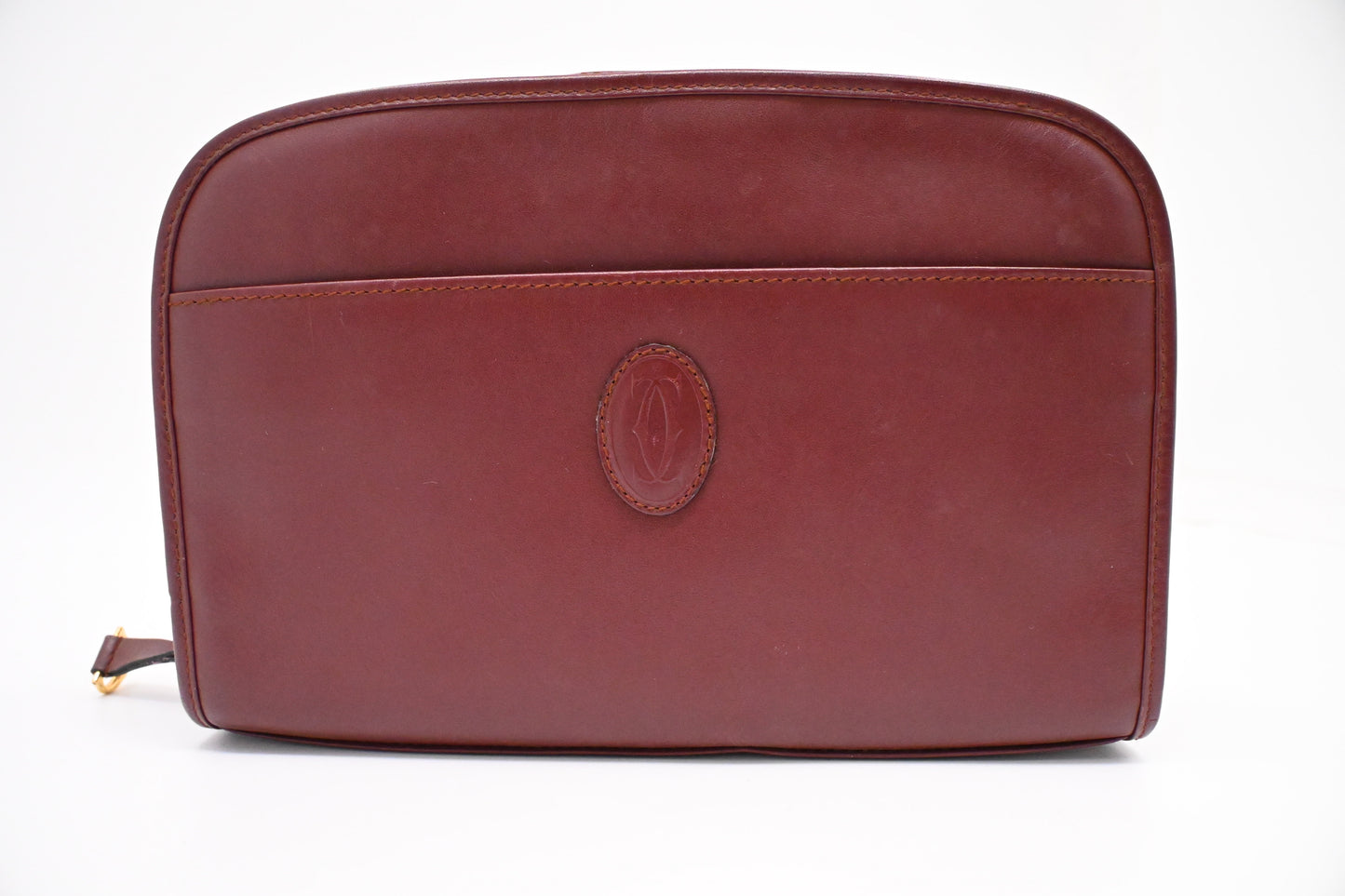 Cartier Toiletry Pouch in Burgundy Leather
