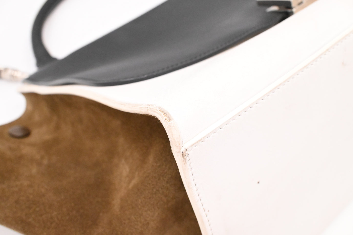 Celine Trapeze 2way Bag in Black, White and Brown Leather