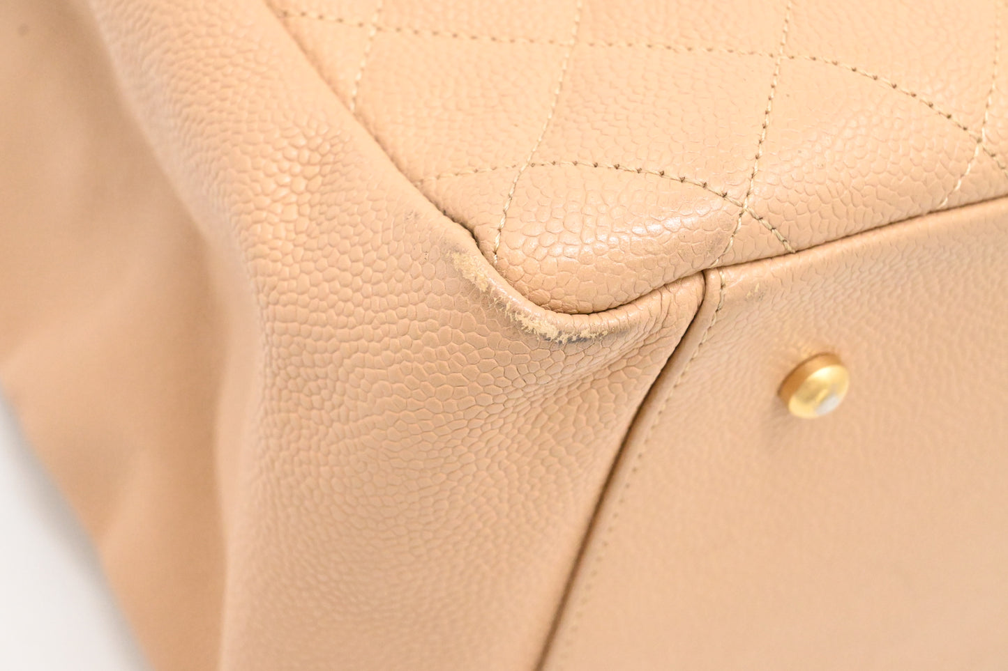 Chanel Grand Shopping Tote in Beige Caviar Leather