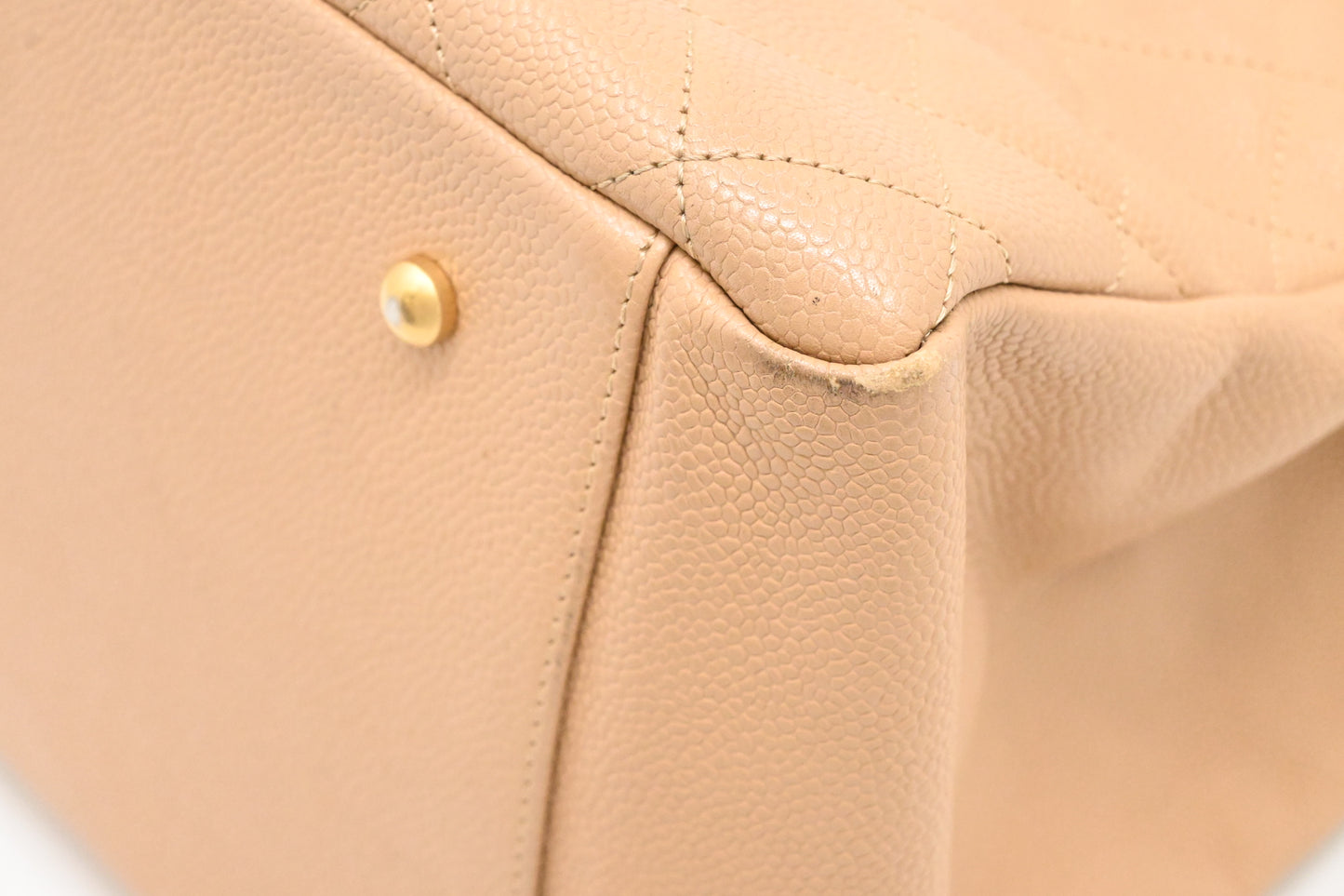 Chanel Grand Shopping Tote in Beige Caviar Leather