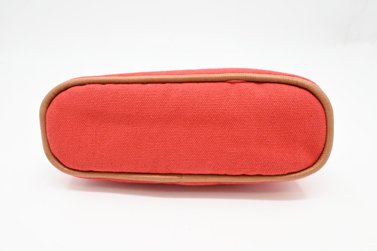 Hermes Mini Bolide Pouch in Red Canvas