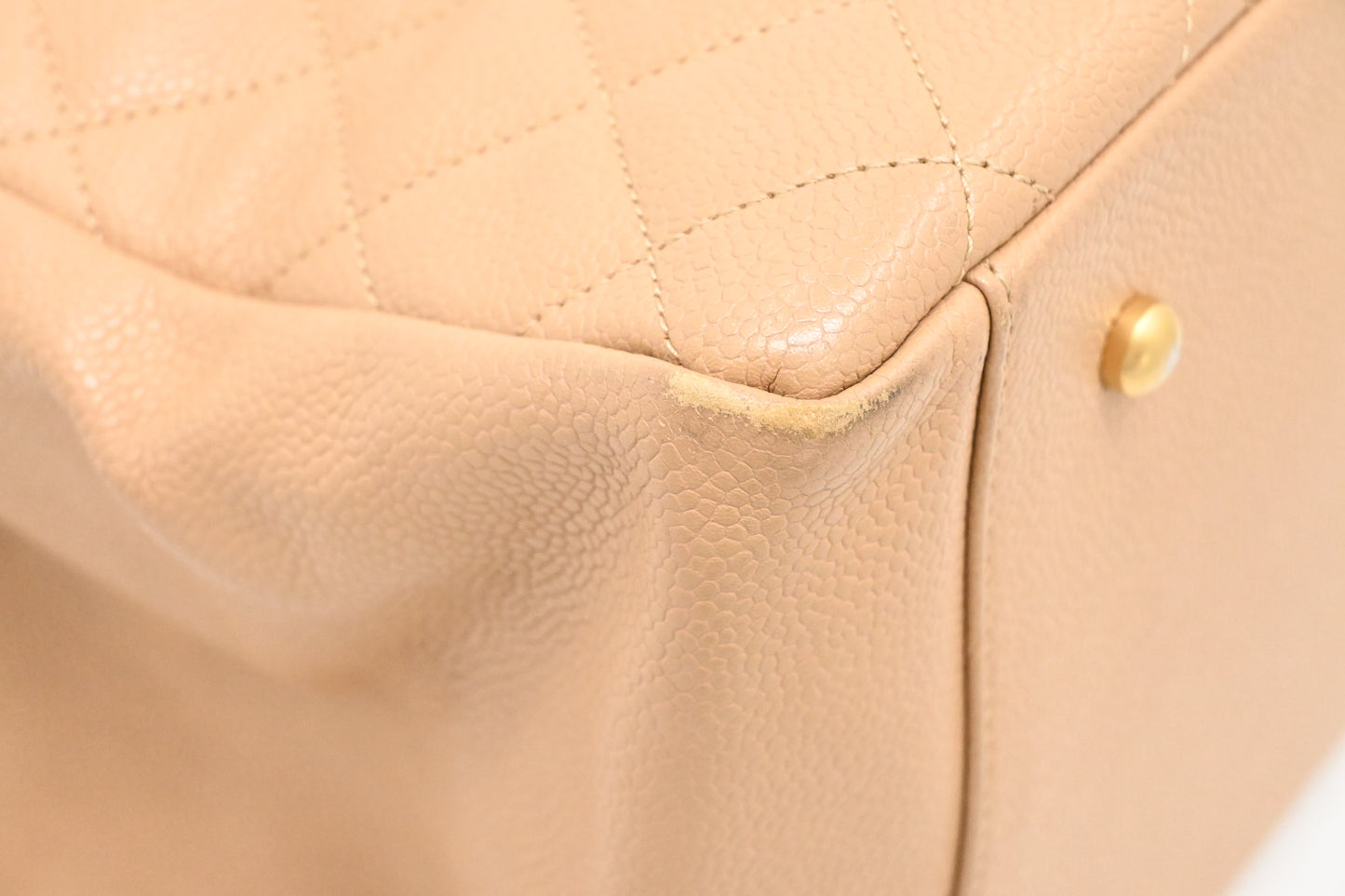 Chanel Grand Shopping Tote in Beige Caviar Leather
