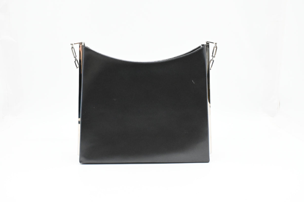 Ferragamo Shoulder Bag in Matte Black Leather