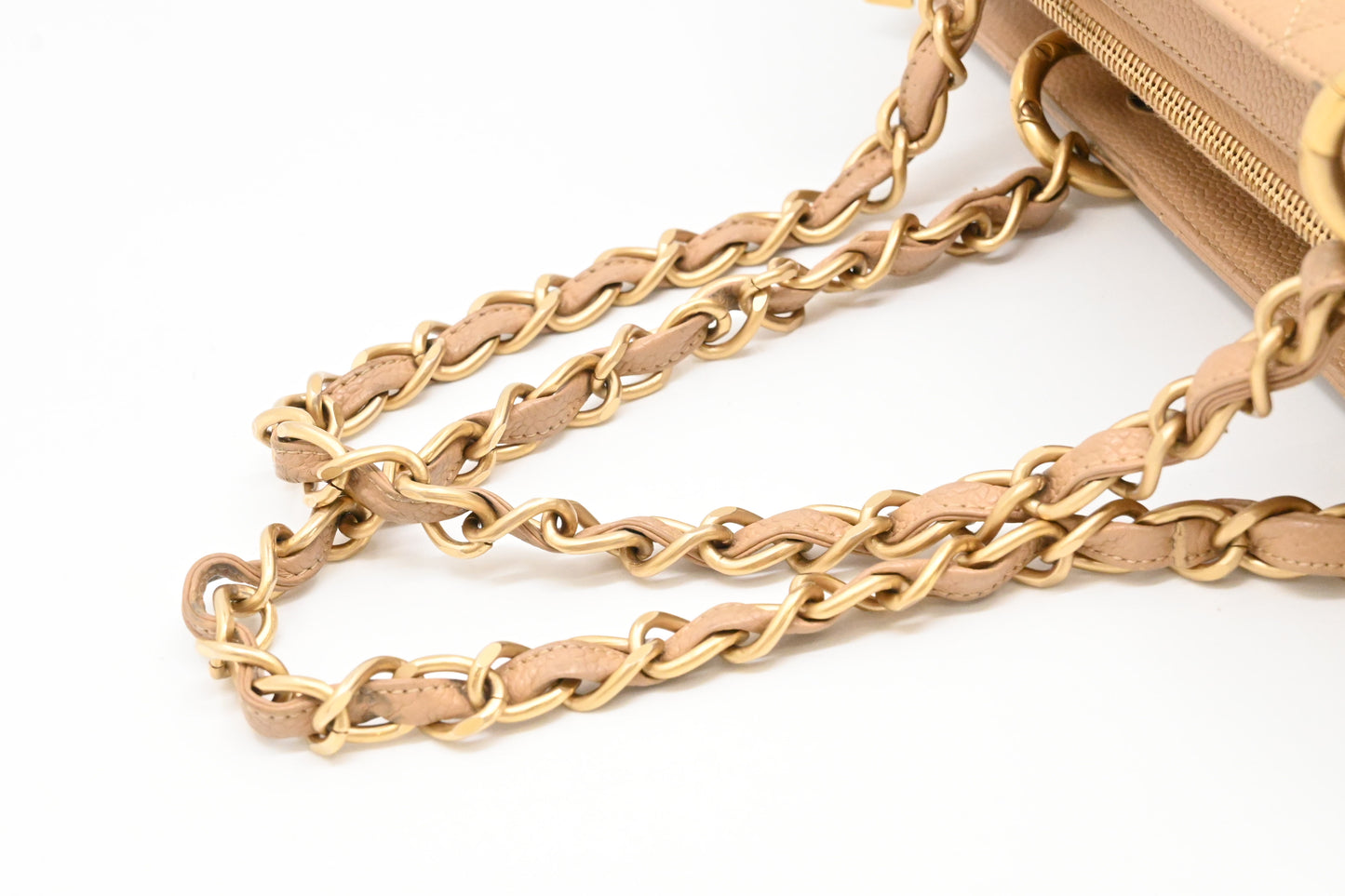 Chanel Grand Shopping Tote in Beige Caviar Leather
