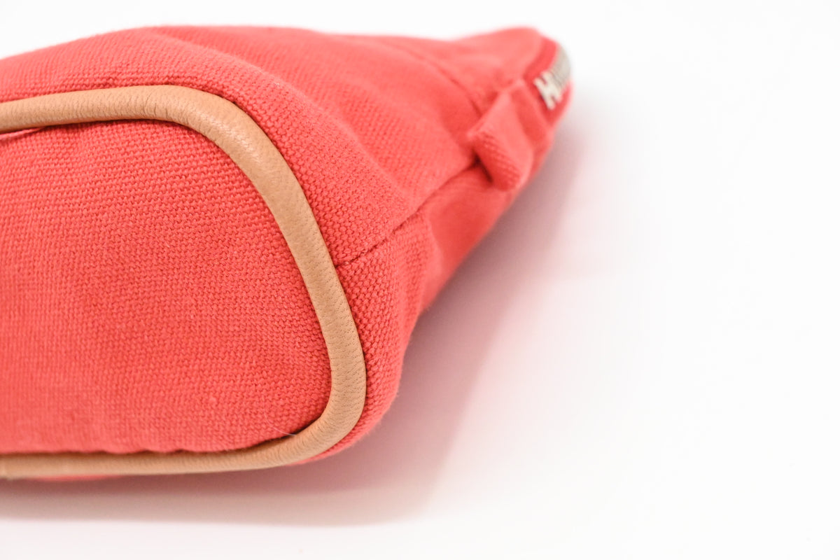 Hermes Mini Bolide Pouch in Red Canvas