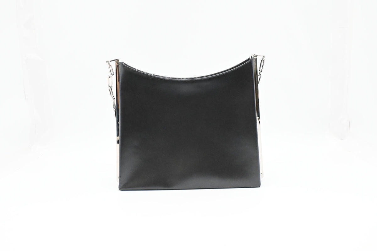 Ferragamo Shoulder Bag in Matte Black Leather