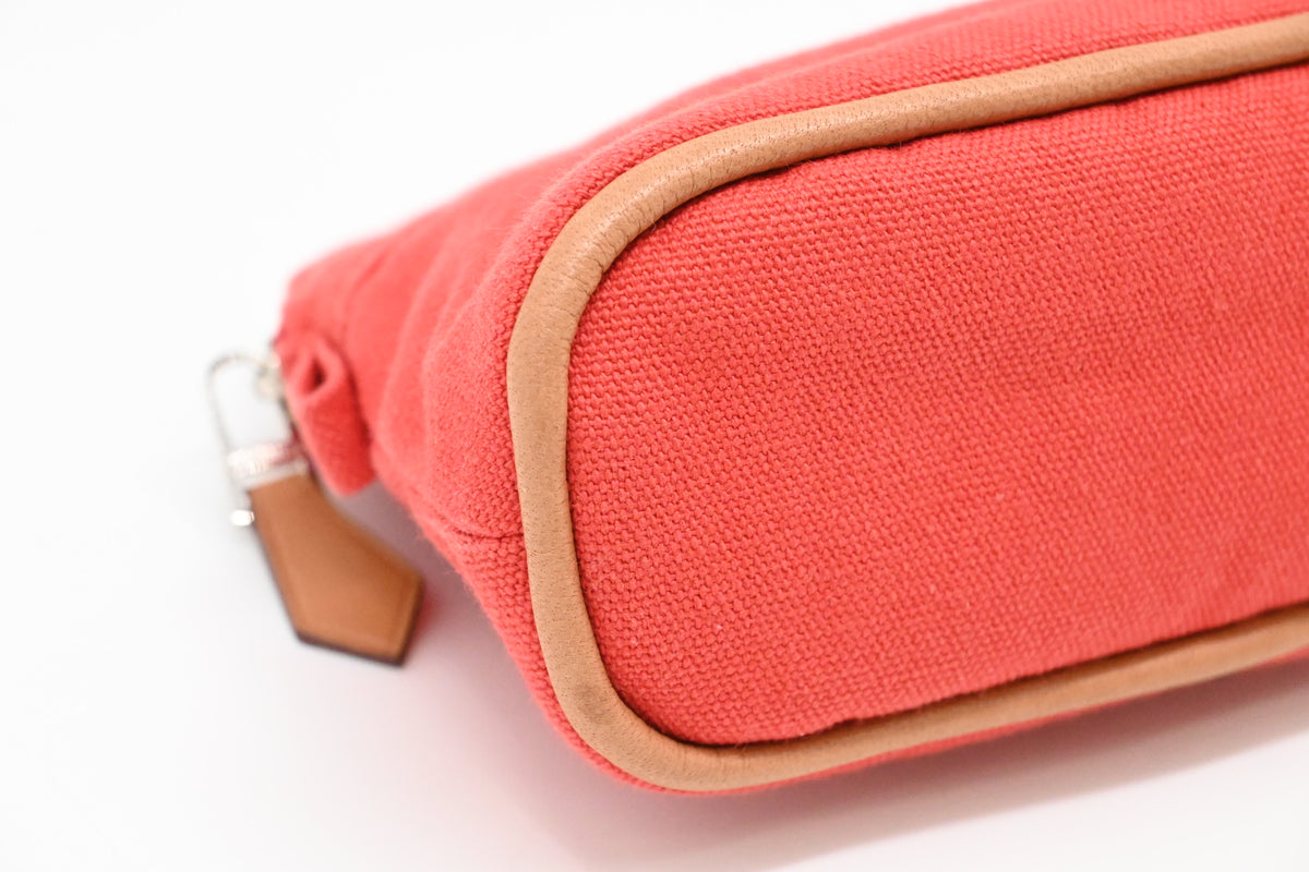 Hermes Mini Bolide Pouch in Red Canvas