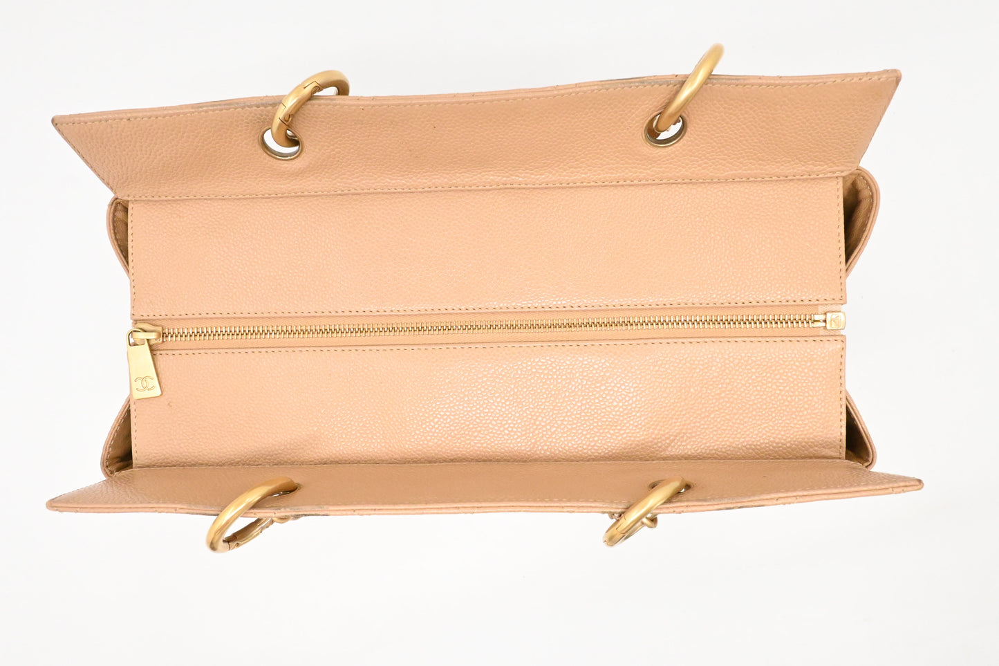 Chanel Grand Shopping Tote in Beige Caviar Leather