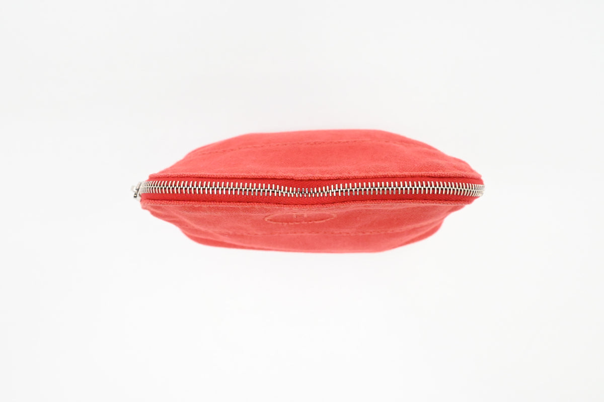 Hermes Mini Bolide Pouch in Red Canvas
