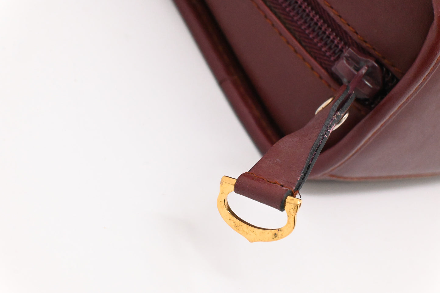 Cartier Toiletry Pouch in Burgundy Leather
