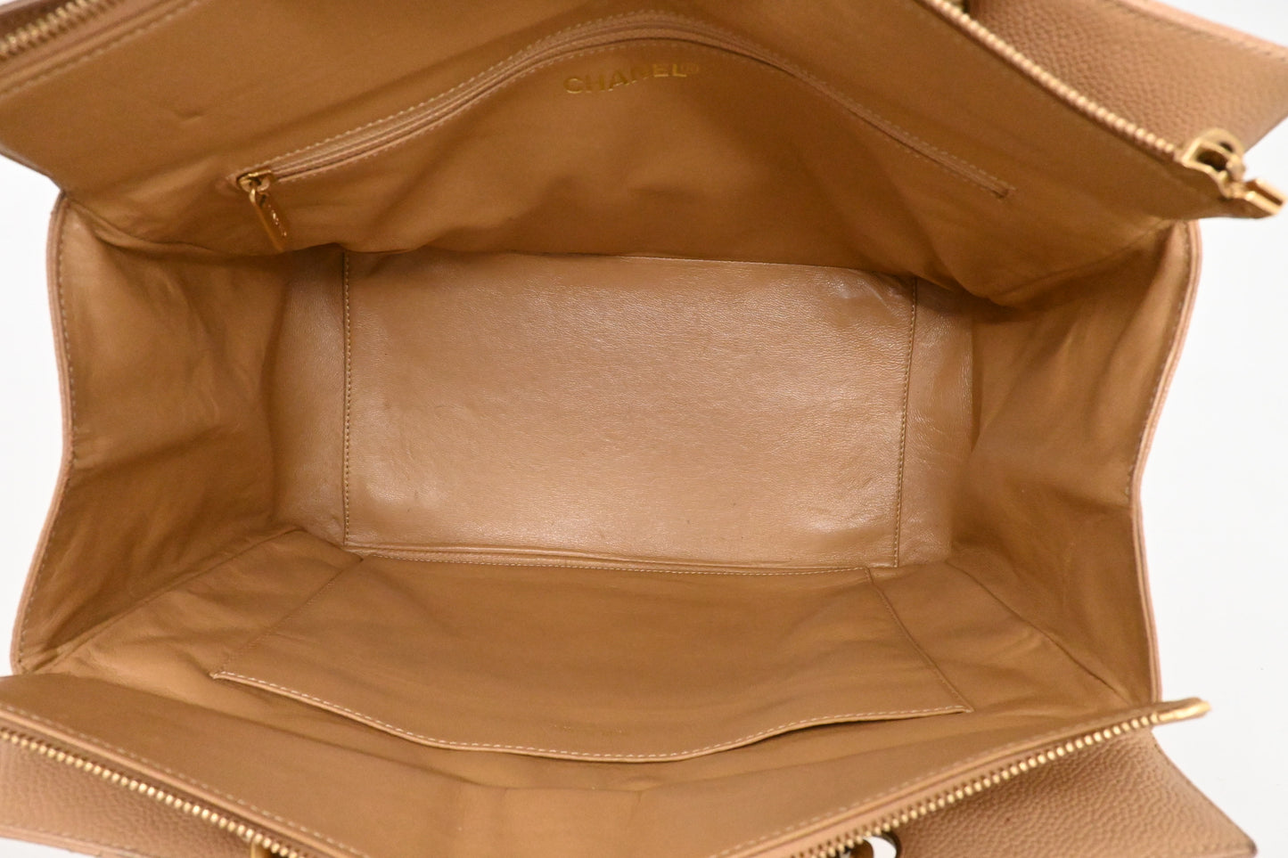 Chanel Grand Shopping Tote in Beige Caviar Leather