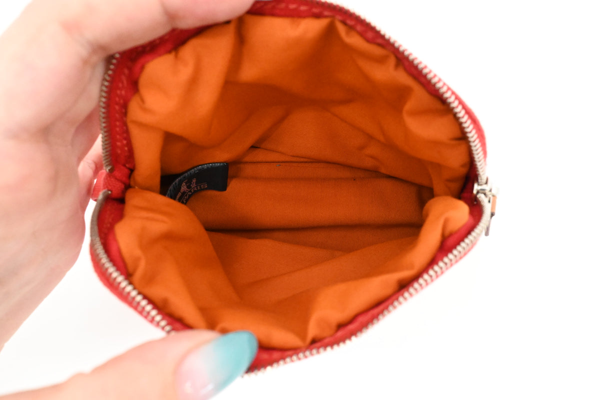 Hermes Mini Bolide Pouch in Red Canvas