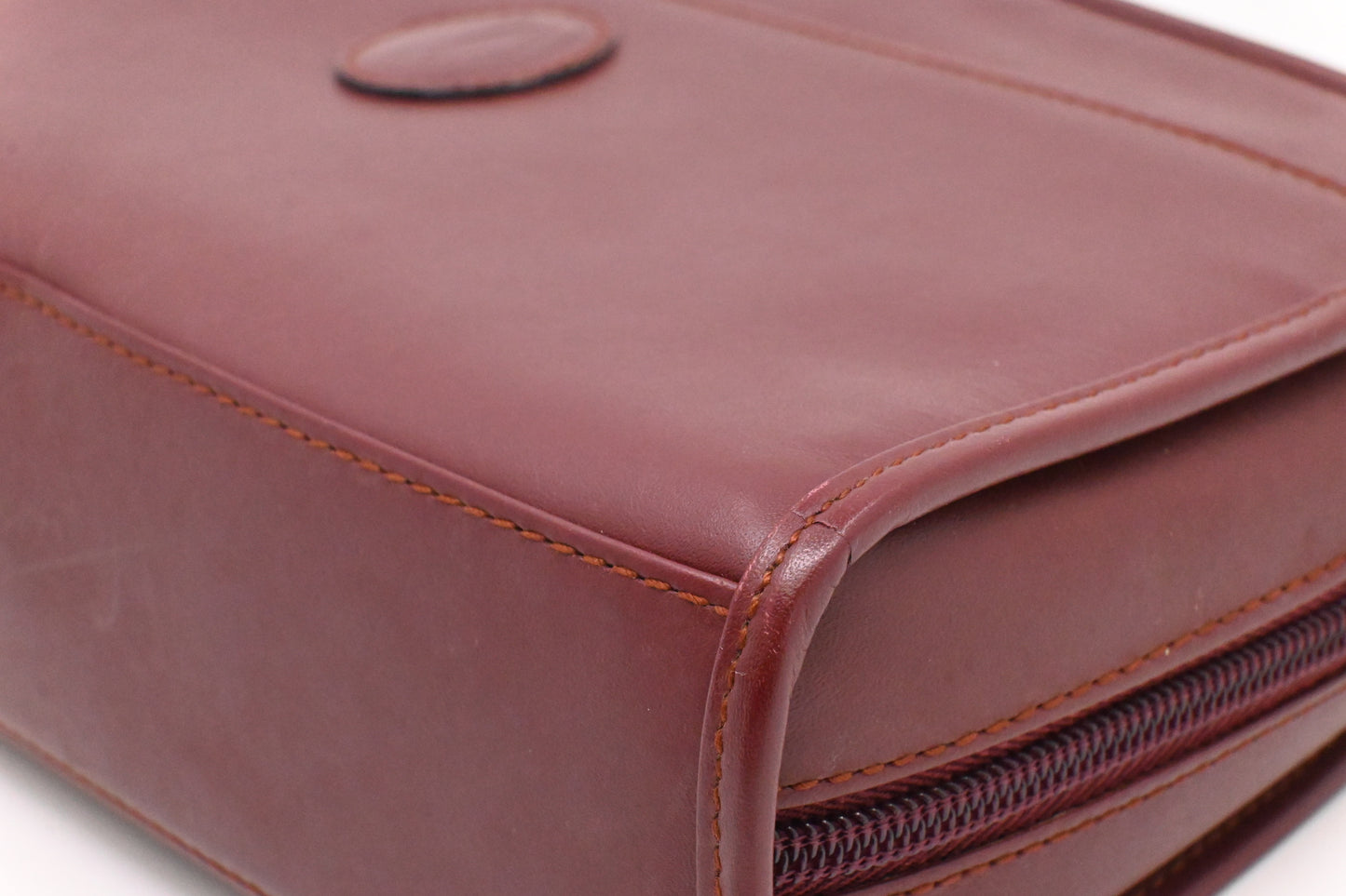 Cartier Toiletry Pouch in Burgundy Leather