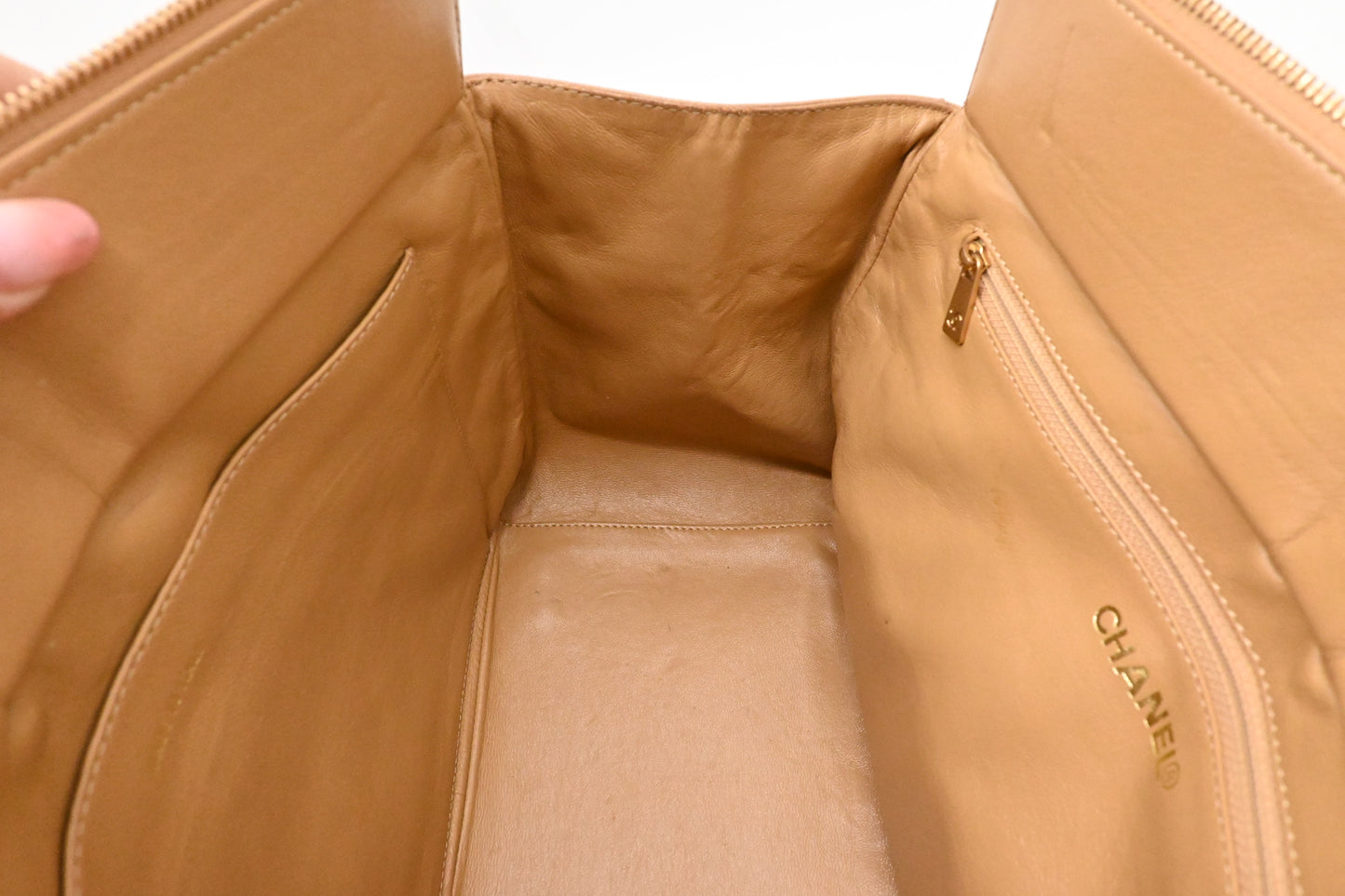 Chanel Grand Shopping Tote in Beige Caviar Leather