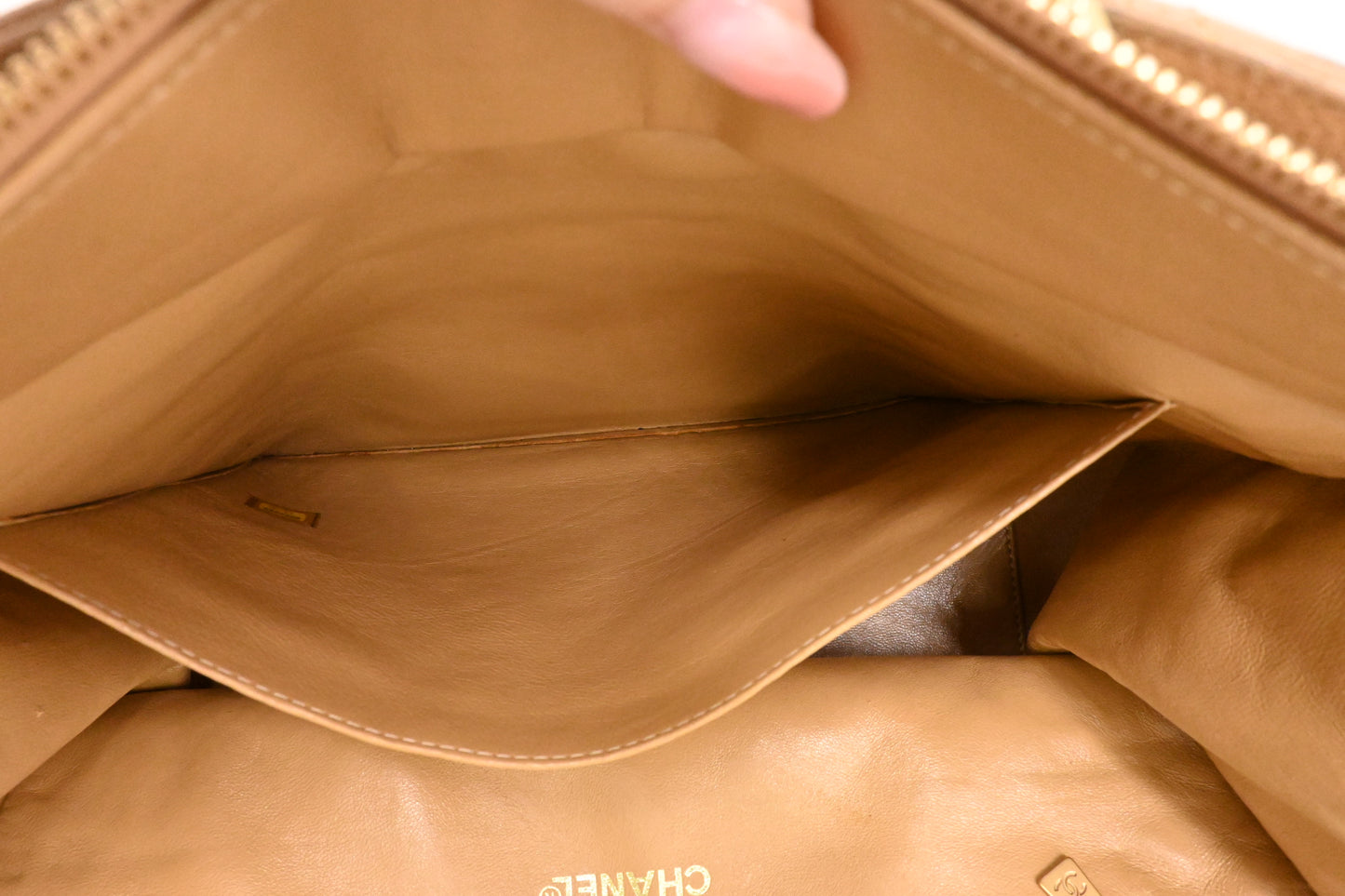 Chanel Grand Shopping Tote in Beige Caviar Leather
