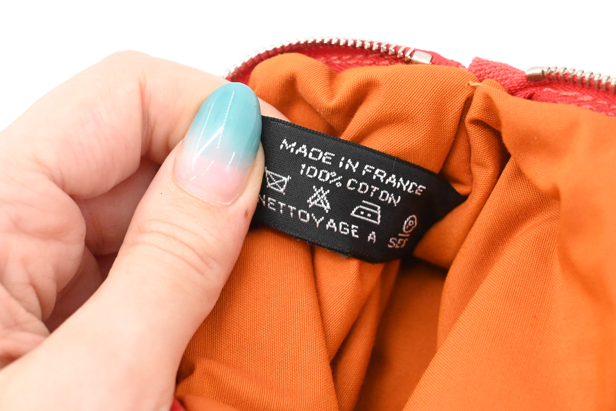 Hermes Mini Bolide Pouch in Red Canvas