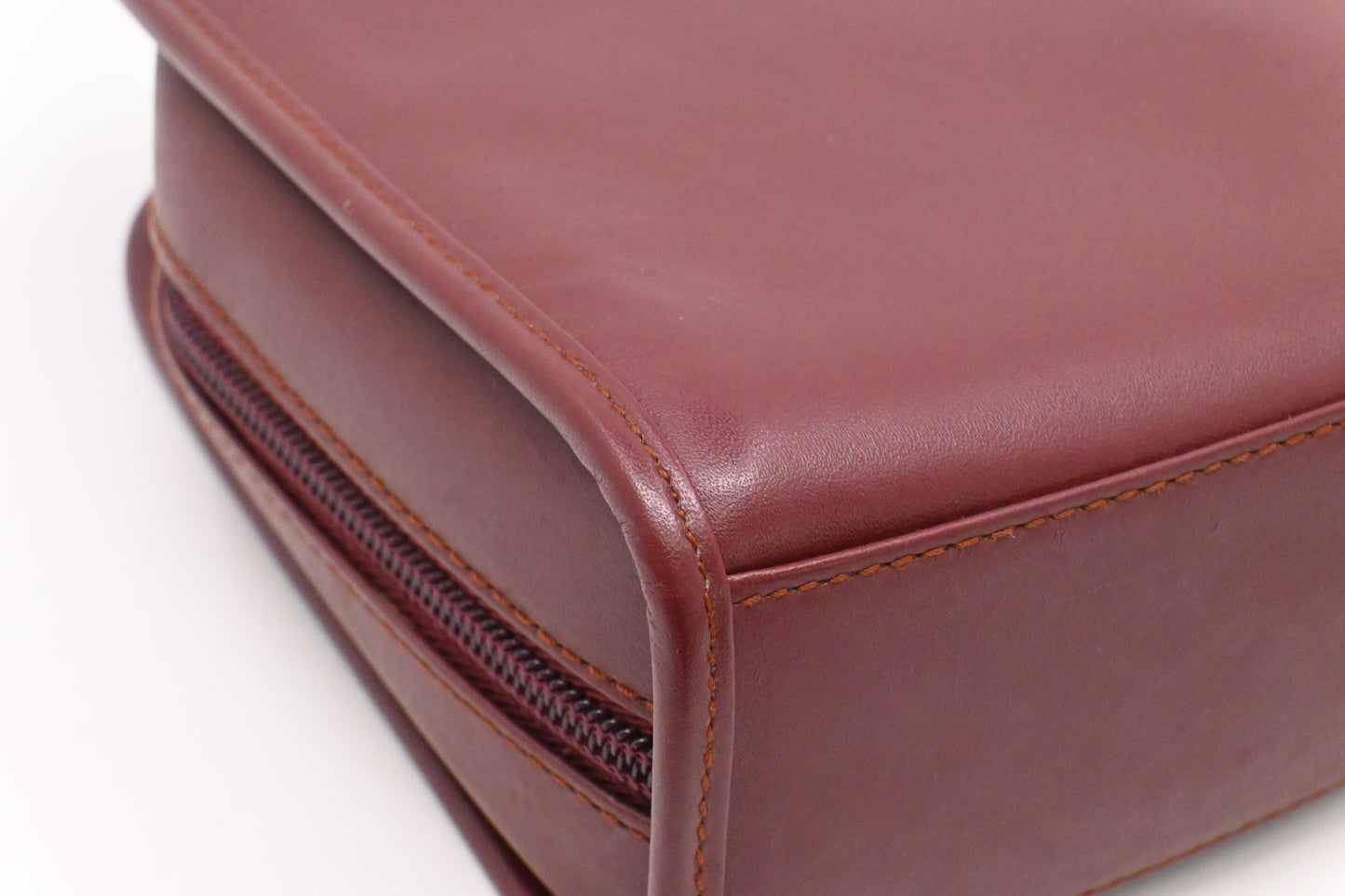 Cartier Toiletry Pouch in Burgundy Leather