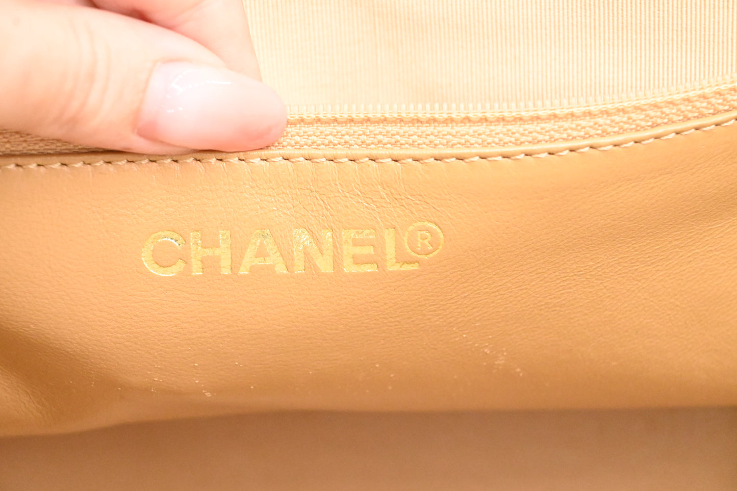 Chanel Grand Shopping Tote in Beige Caviar Leather