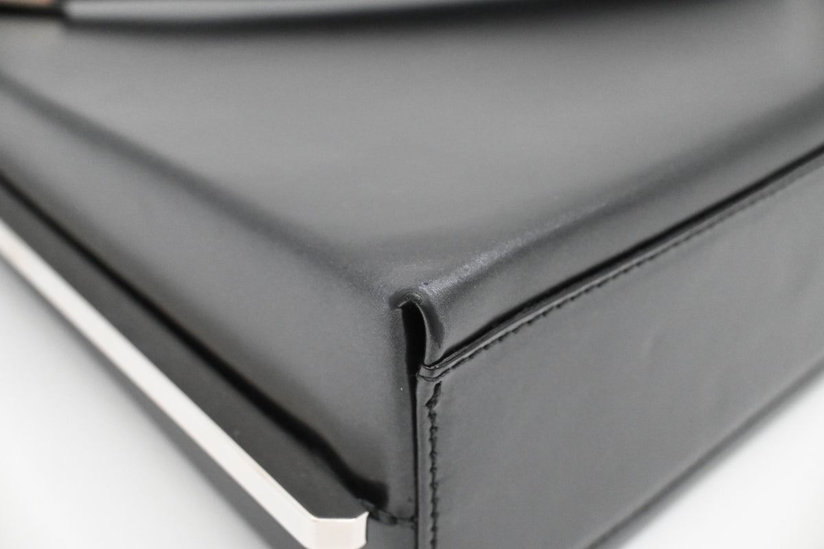 Ferragamo Shoulder Bag in Matte Black Leather
