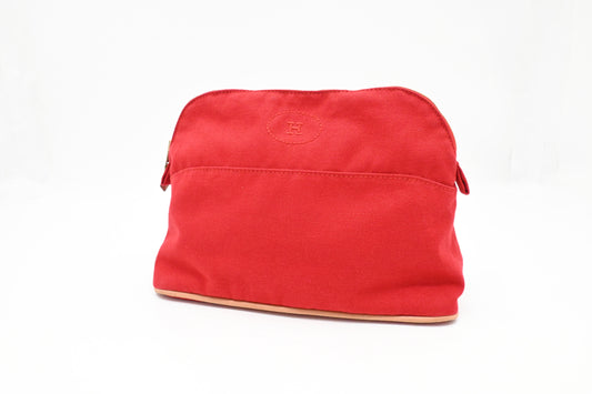 Hermes Bolide Pouch 25 in Red Canvas
