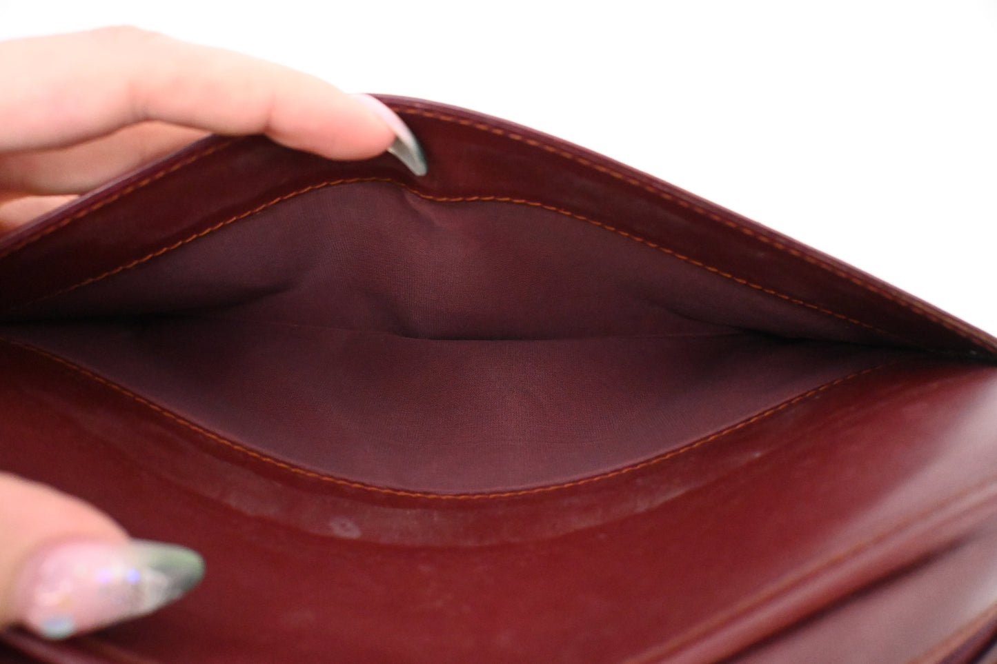 Cartier Toiletry Pouch in Burgundy Leather