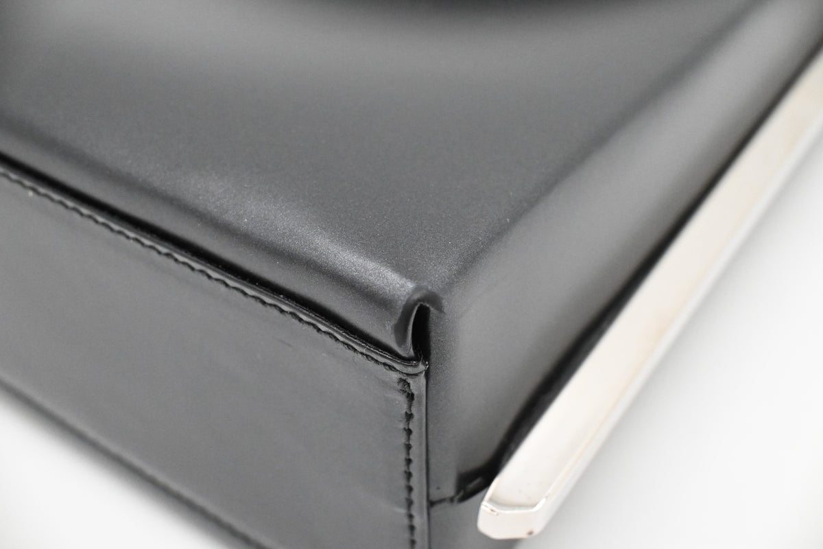 Ferragamo Shoulder Bag in Matte Black Leather