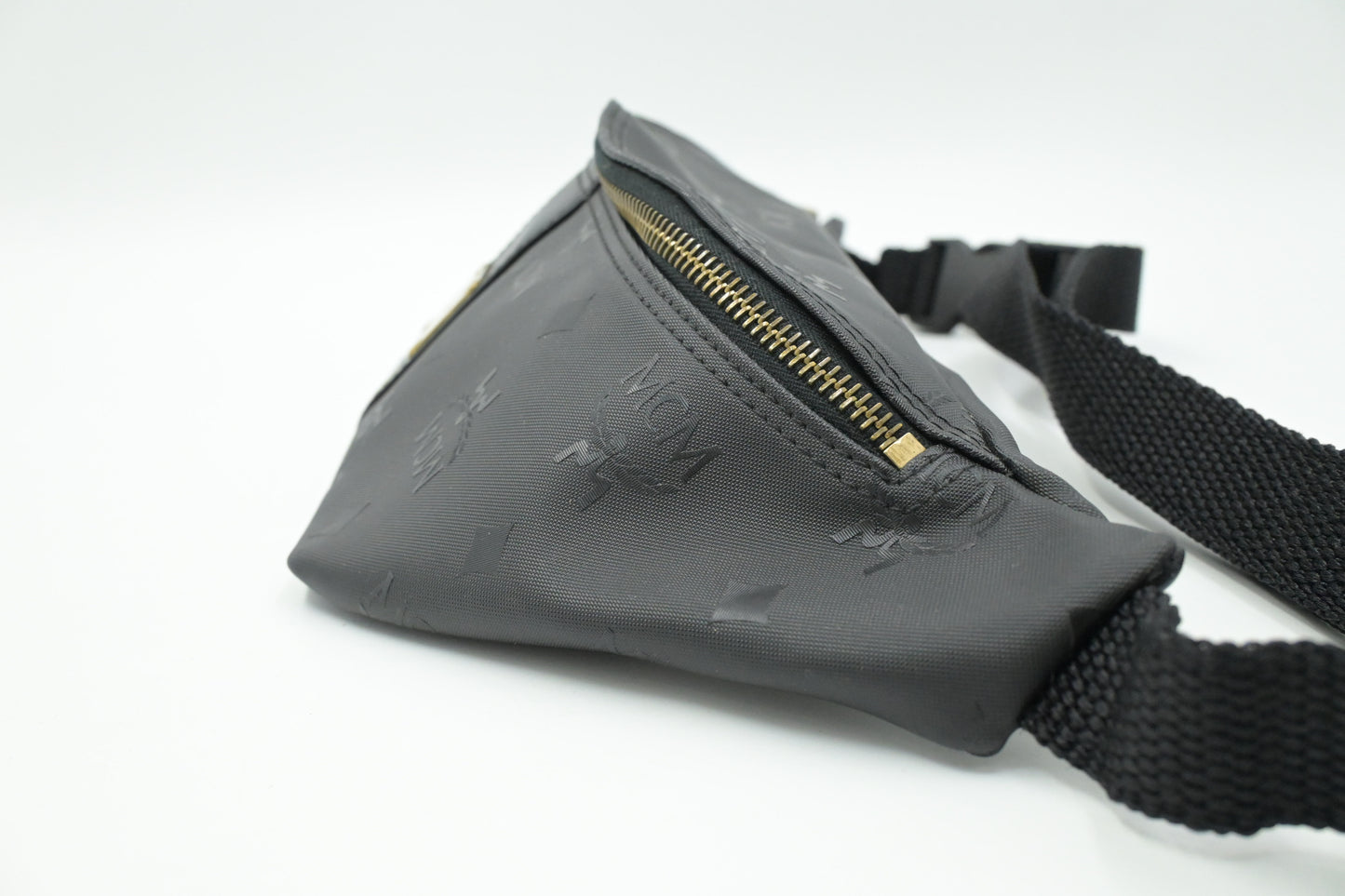 MCM Bumbag in Black Coated Canvas