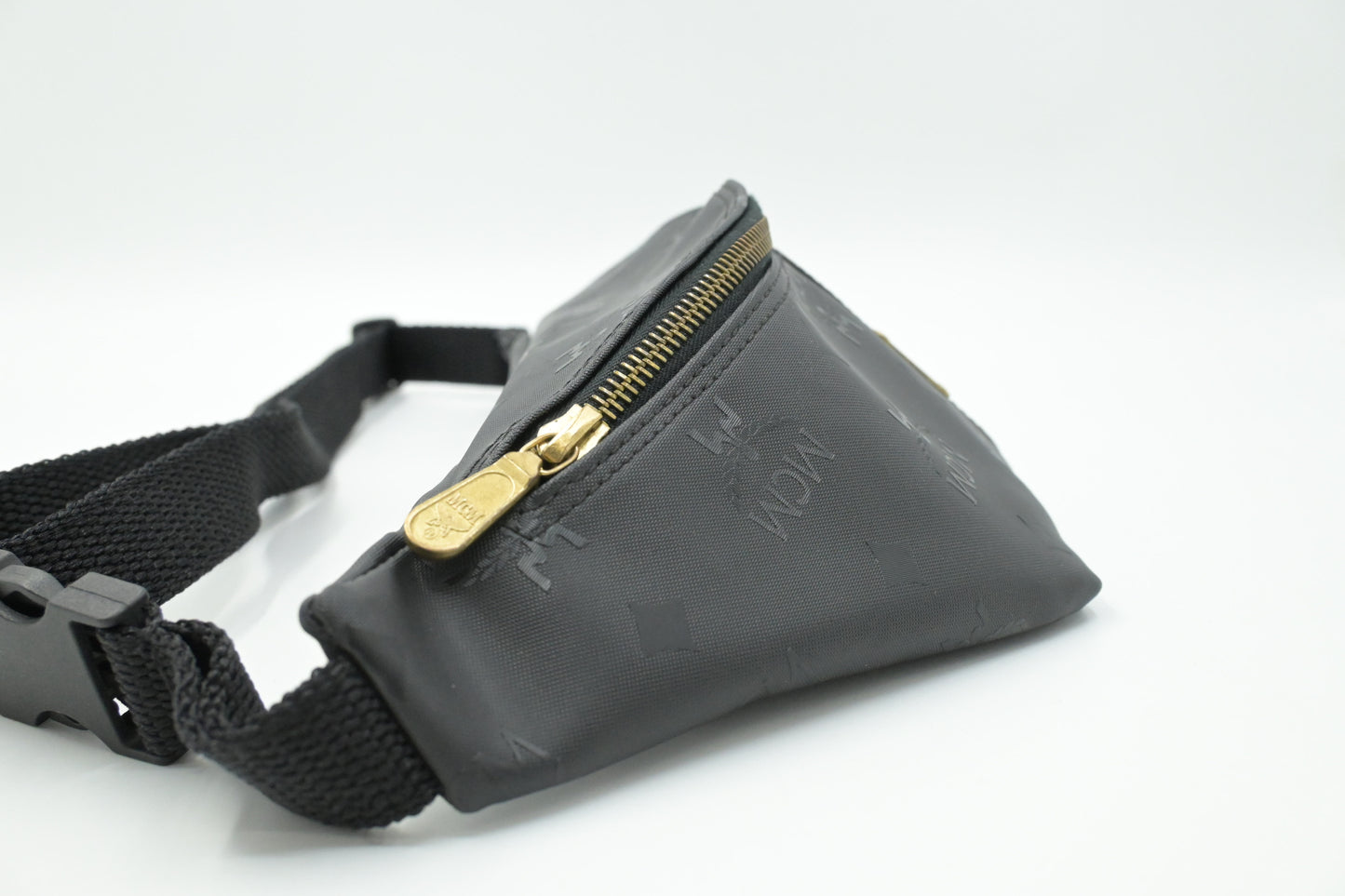 MCM Bumbag in Black Coated Canvas