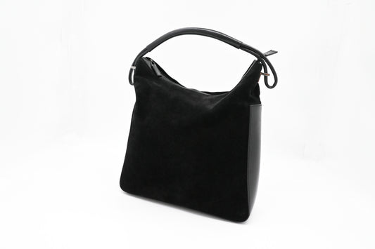 Gucci Shoulder Bag in Black Suede Leather