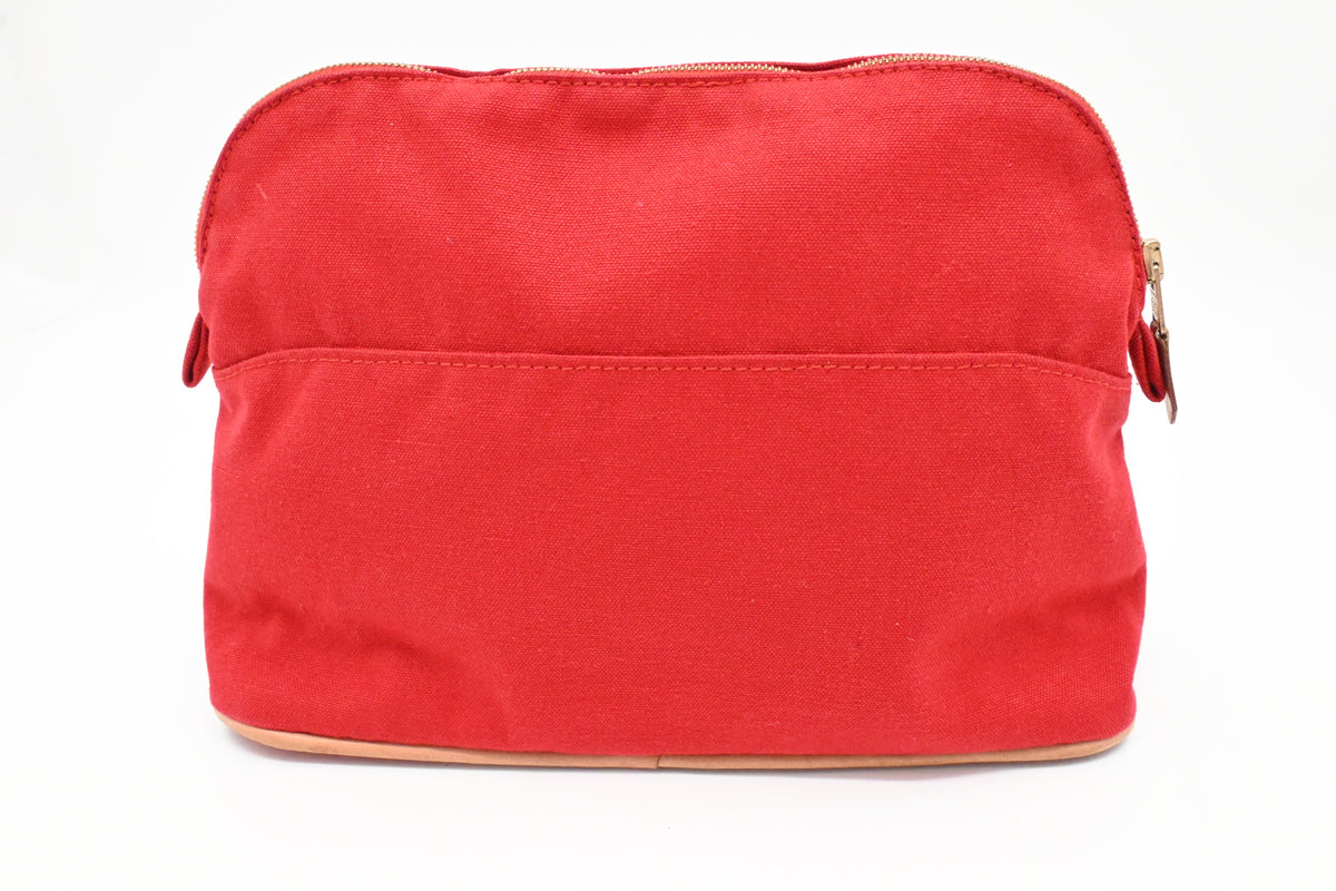 Hermes Bolide Pouch 25 in Red Canvas