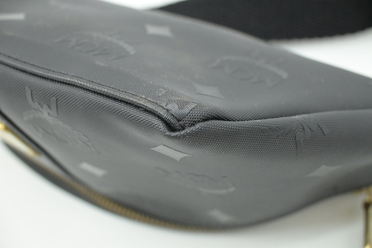 MCM Bumbag in Black Coated Canvas