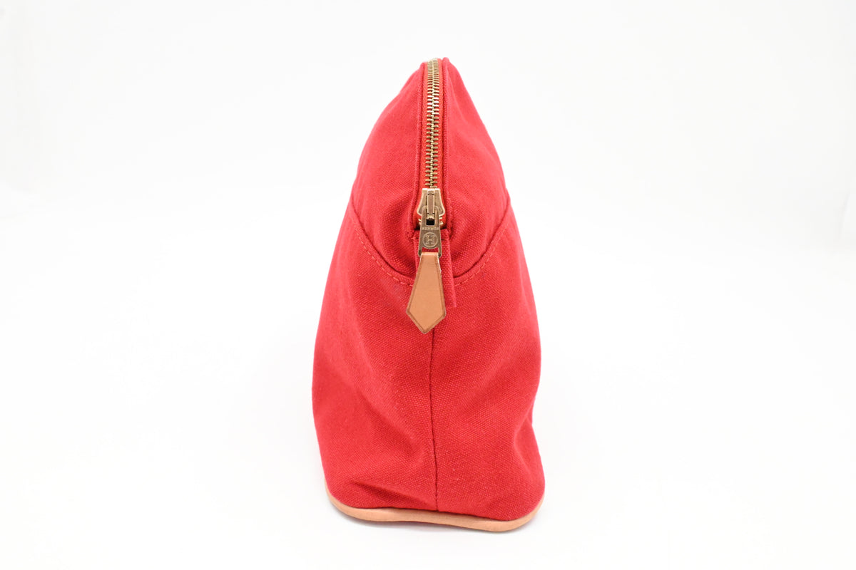 Hermes Bolide Pouch 25 in Red Canvas