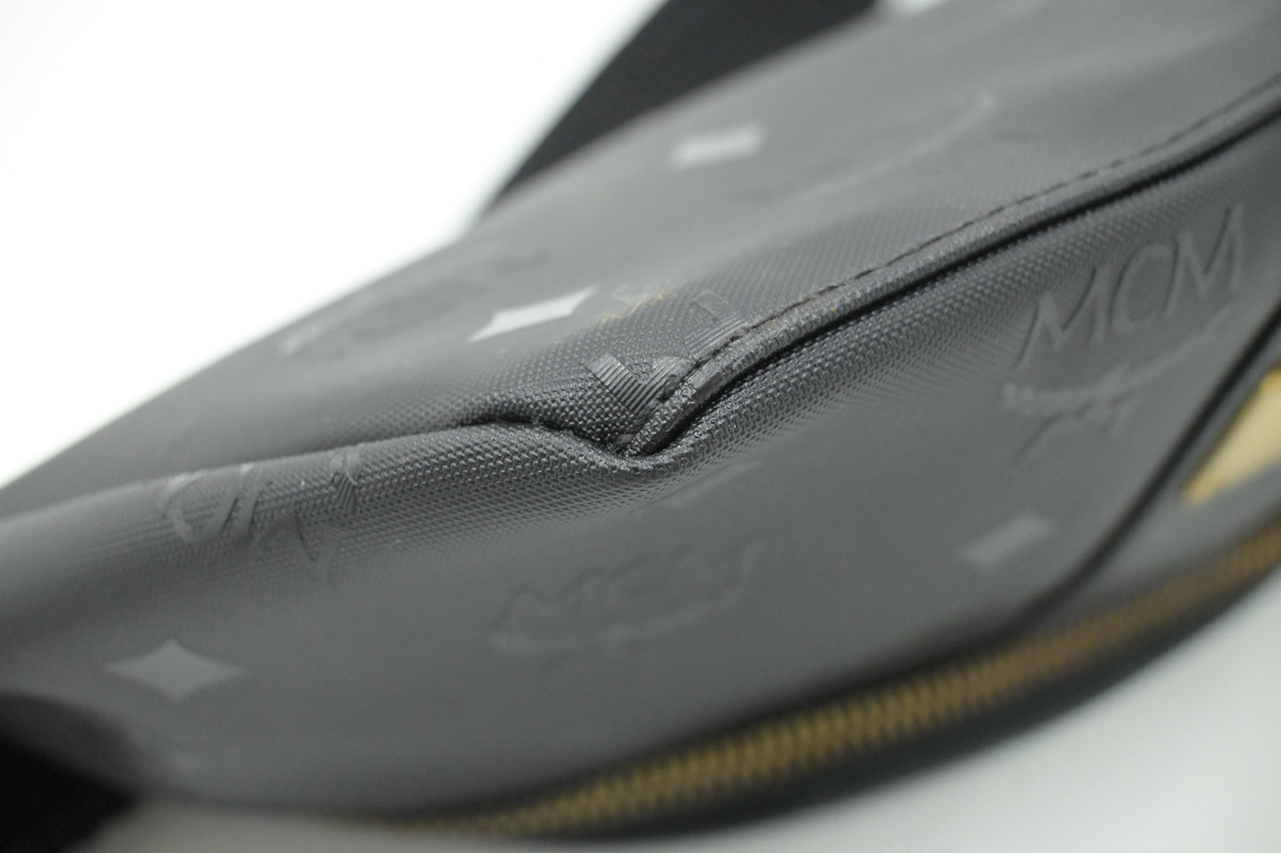 MCM Bumbag in Black Coated Canvas