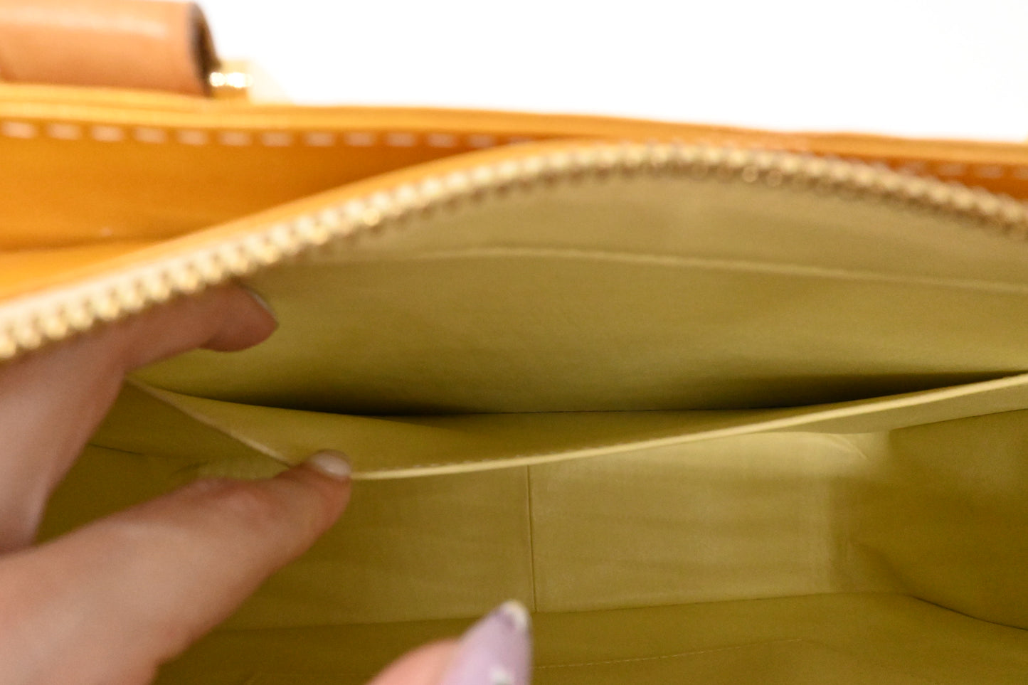Louis Vuitton Columbus in Yellow Vernis Leather