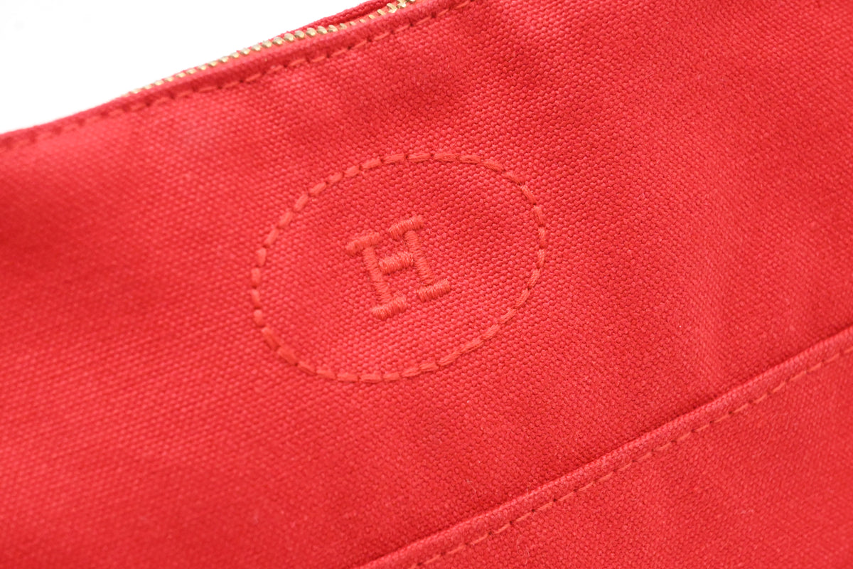 Hermes Bolide Pouch 25 in Red Canvas