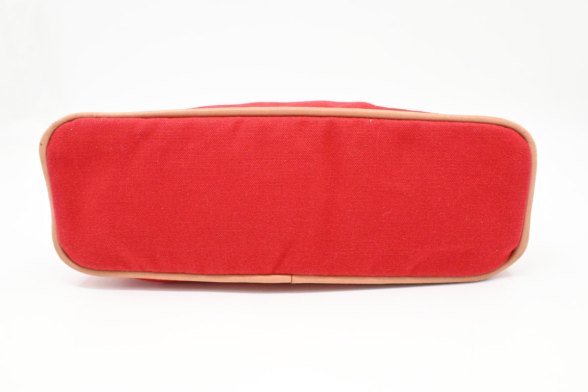 Hermes Bolide Pouch 25 in Red Canvas