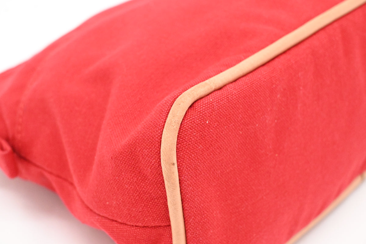 Hermes Bolide Pouch 25 in Red Canvas