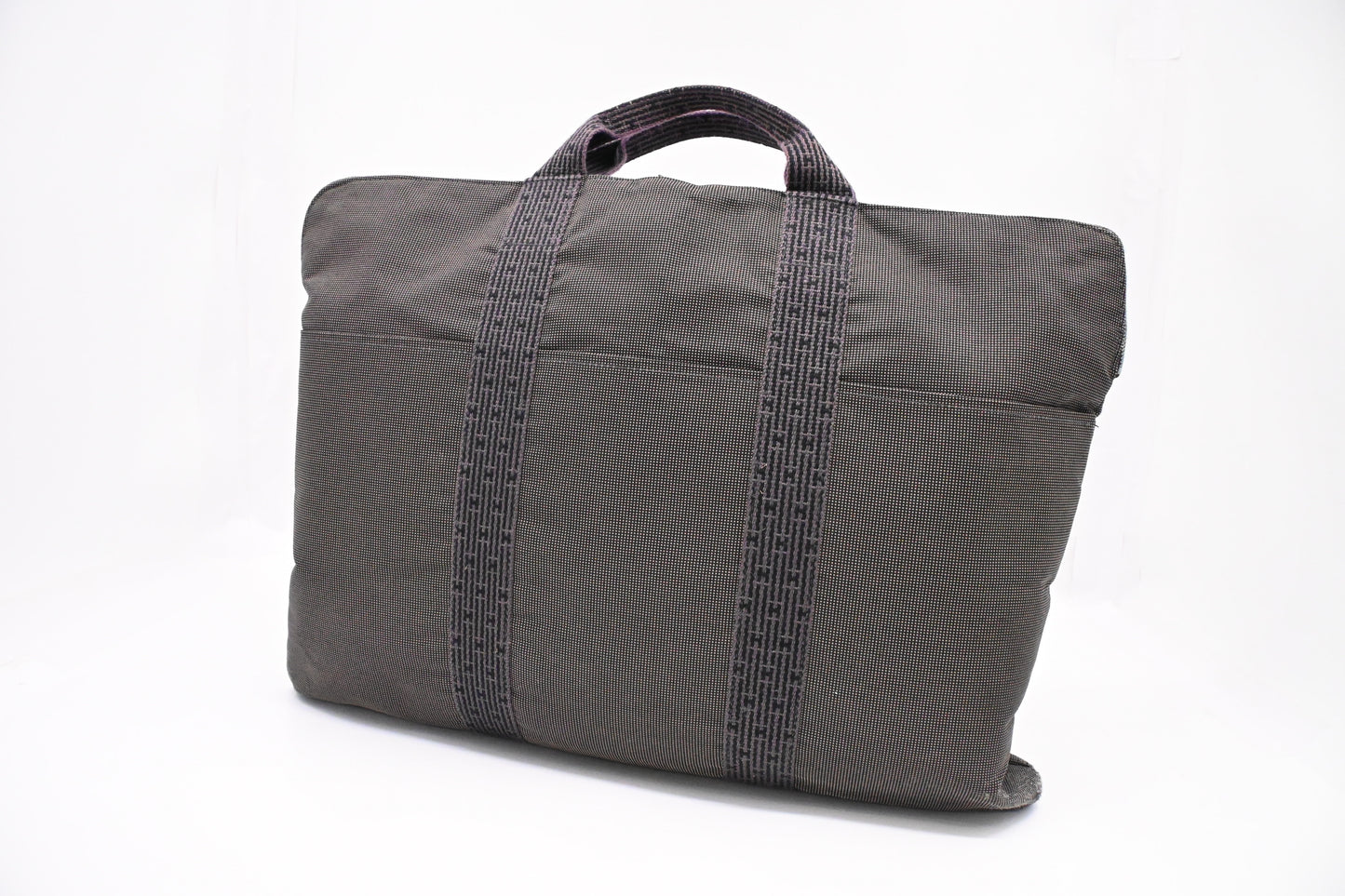 Hermes Herline Business Bag in Grey Canvas