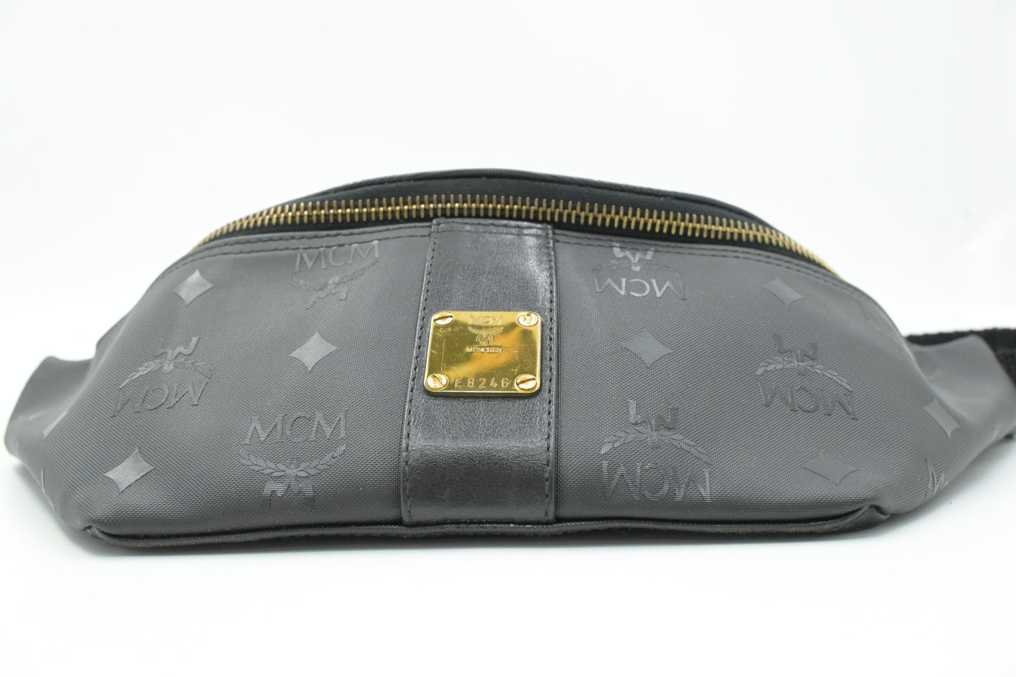 MCM Bumbag in Black Coated Canvas