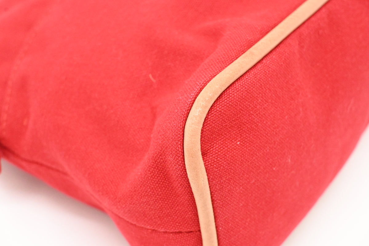 Hermes Bolide Pouch 25 in Red Canvas