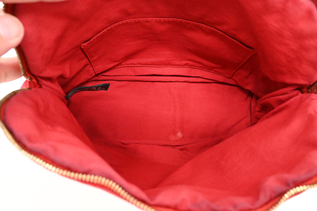 Hermes Bolide Pouch 25 in Red Canvas