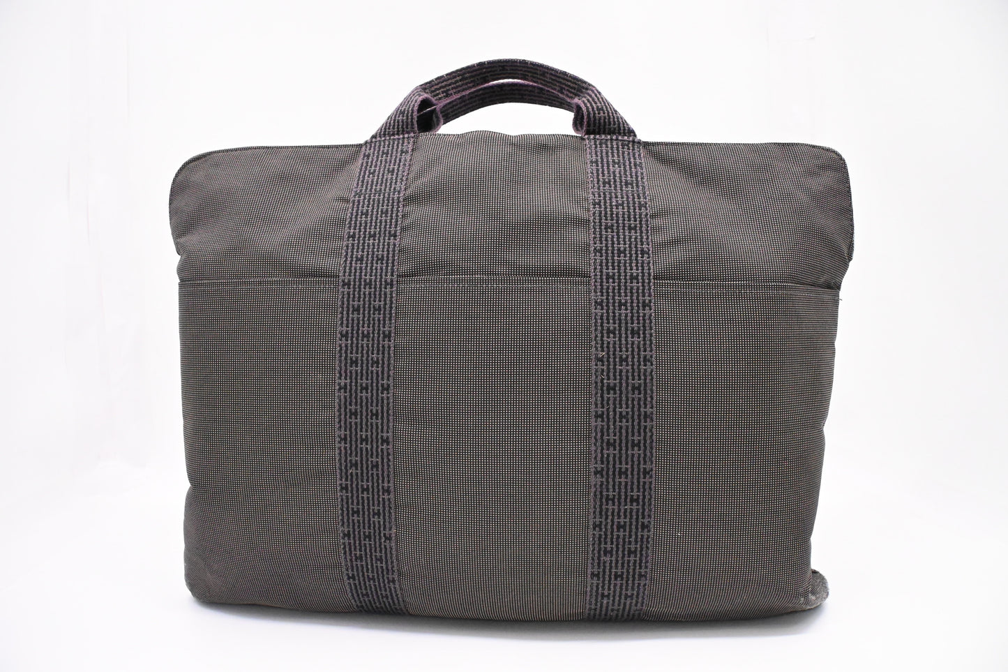 Hermes Herline Business Bag in Grey Canvas