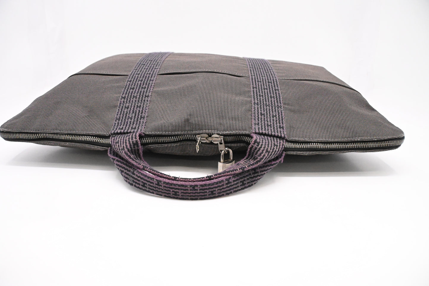Hermes Herline Business Bag in Grey Canvas