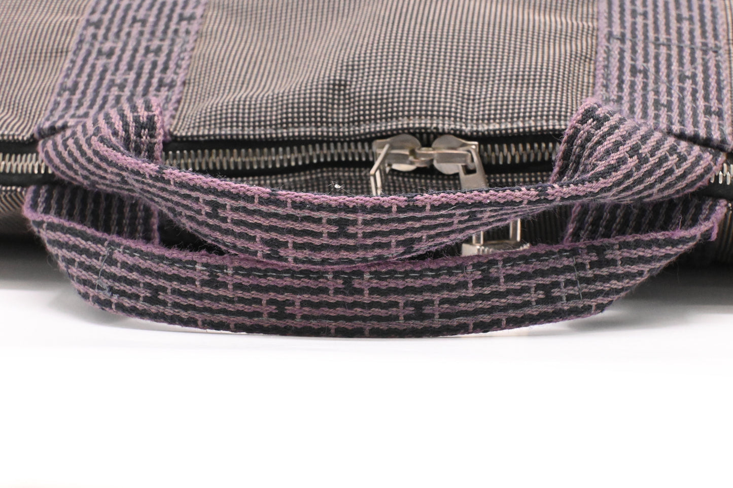 Hermes Herline Business Bag in Grey Canvas